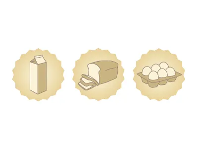 Milk Bread Eggs bakery bread design eggs icon iconography illustration milk