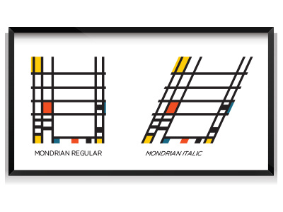 Mondrian Italic art fun poster