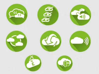 Communications Web Icons long shadows web icons