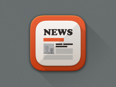 News Icon 7 app article icon ios news newspaper red title