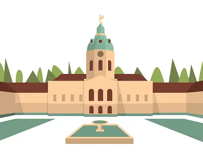 Schloss Charlottenburg castle sketchapp vector