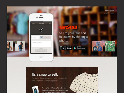 GetStall Landing flearn iphone landing page startup ui