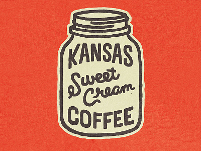 Kansas Sweet Cream Coffee illustration jar mason type typography