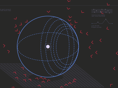 Interface_02 blue coordinates future graph grid infographic interface red sphere