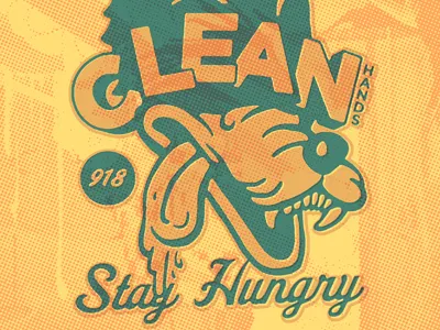 Stay Hungry 918 clean hands halftones overlay stay hungry wolf