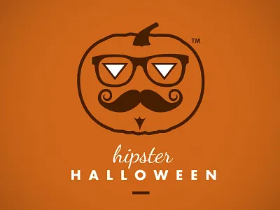 Hipster Halloween branding ci glasses halloween hipster logo moustache pumpkin