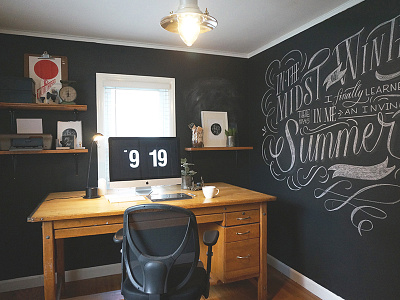 My Workspace calligraphy chalkboard hand lettering illustration lettering workspace