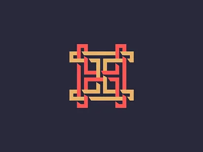 HH Monogram. branding grid h letter lettering logo mark monogram symmetric