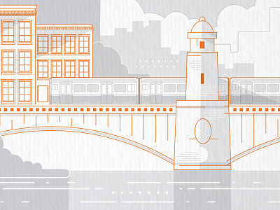 Mural WIP (detail) boston hubspot illustration longfellow red line