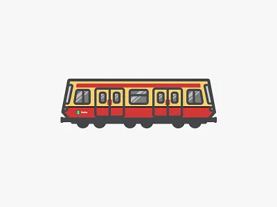 Berlin S-Bahn berlin flat german illustration little s bahn simple tiny train vector waggon