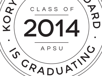 grad stamp announcement black graduation sans sans serif white