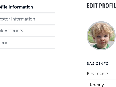 Edit Profile clean profile