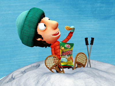 Zweifel Yeti 3d antiheroe character design guy snack snow winter zbrush
