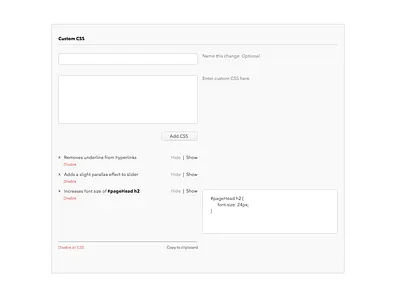 Visual CSS in WordPress admin code css editor wordpress
