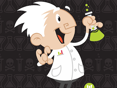 Mad Scientist bubbles cartoon doctor experiment halloween illustration laboratory science vector