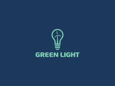 Green Light bulb free green logo freebie green logo idea light logo design logolagoon turbine wind