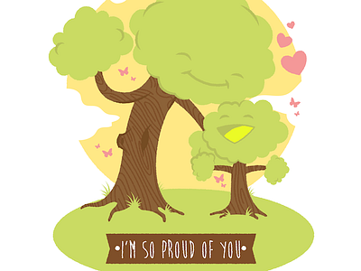 Happy Trees cartoon happiness illustration trees vector