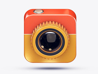 Camera icon 3d app camera cinema cinema4d icon illustration lens photography skeuomorphism