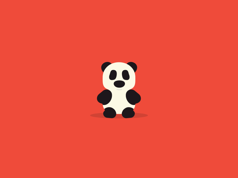 Hungry Panda animation design gif illustration moving panda red vector