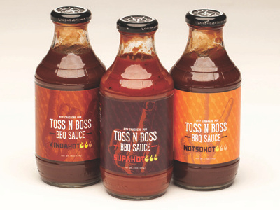 Toss N Boss BBQ Sauce Packaging branding cooking food graphic design package design packaging retail