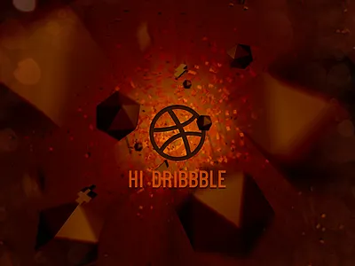 Hi Dribbble - Space Explosion 3d 4d ball big cinema fx lithuania lithuanian low poly polygon screen