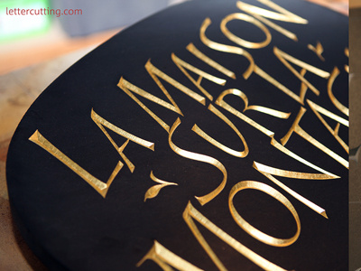 House Slate sign brush lettering lettercutting letters vcut