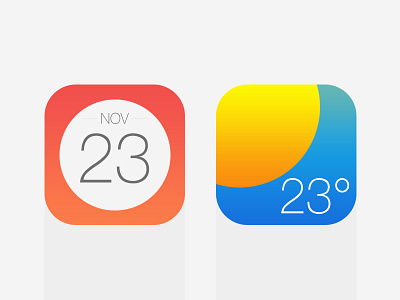 Calendar & Weather app calendar colorful design flat icon ios ios7 iphone rainbow topvase weather