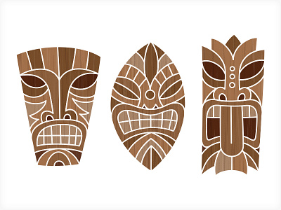 Tiki Time masks tiki tribal vector vonster