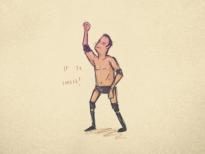 The Rock illustration miniature superstar wwe