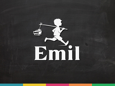 Emil - elementary school black and white books boy education emil logo logotype school