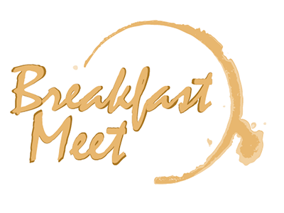 Breakfast Meet Coffee Stain Logo breakfast brown coffee coffee stain logo meet script stain