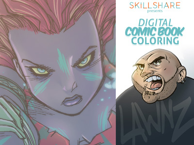 Dribbble basso book coloring comic digital lawnz lawrence photoshop skillshare