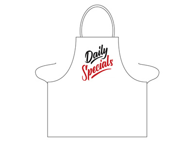 Daily Specials aprons product design typography