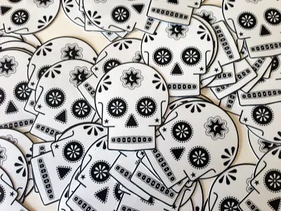 Get Your Sticker De Los Muertos day of the dead dia de los muertos halloween mexican skull sticker