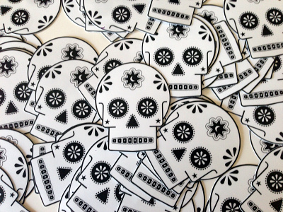 Get Your Sticker De Los Muertos day of the dead dia de los muertos halloween mexican skull sticker