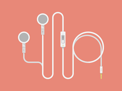 flat buds earbuds flat illustration rosek