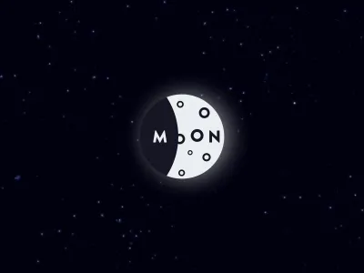 Moon dark logo mark moon night simple space