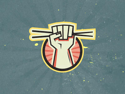 Make Noodles Not War! food illustration logo political propaganda restaurant