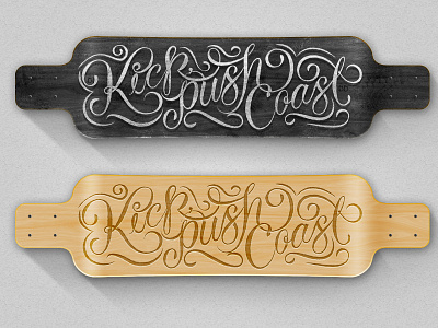 Kick Push board handcraft kick lettering painting push skate type typography