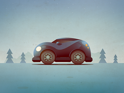 Car in the moonlight car illustrator moonlight photoshop