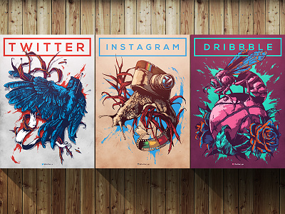 <Social Networks> ball camera dribbble further up hornet illustration instagram ivan belikov snail social networks twitter twitter bird