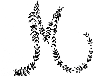 Floral inspired lettering m typography