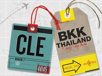 Quitting my job.. bangkok cleveland luggage tag map ohio thailand travel trip vacation vintage