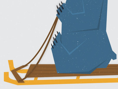 Polar Bear on a Sled II illustration texture vector