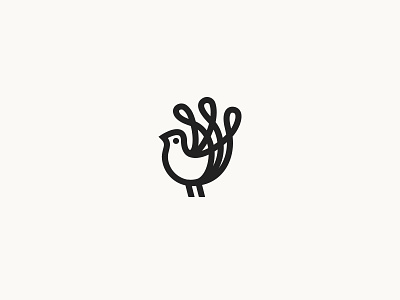 Birdie bird brand branding design graphic linear logo mark minimal nature retro symbol