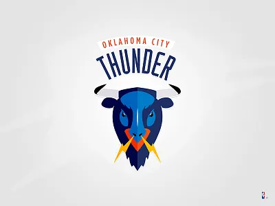 OKC Thunders bison flat logo nba okc oklahoma thunders