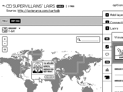 CartoDB, circa 1987 (1 of 2) bw cartodb gui pixel ui