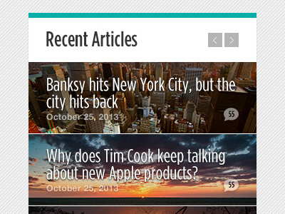 Recent Articles articles comments headline photography sidebar titles typography widget