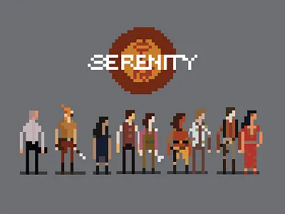 Serenity Crew badass cant take the sky from me firefly pixel pixel characters serenity the black the verse