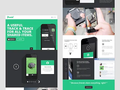 Frental One-Pager app iphone onepage website